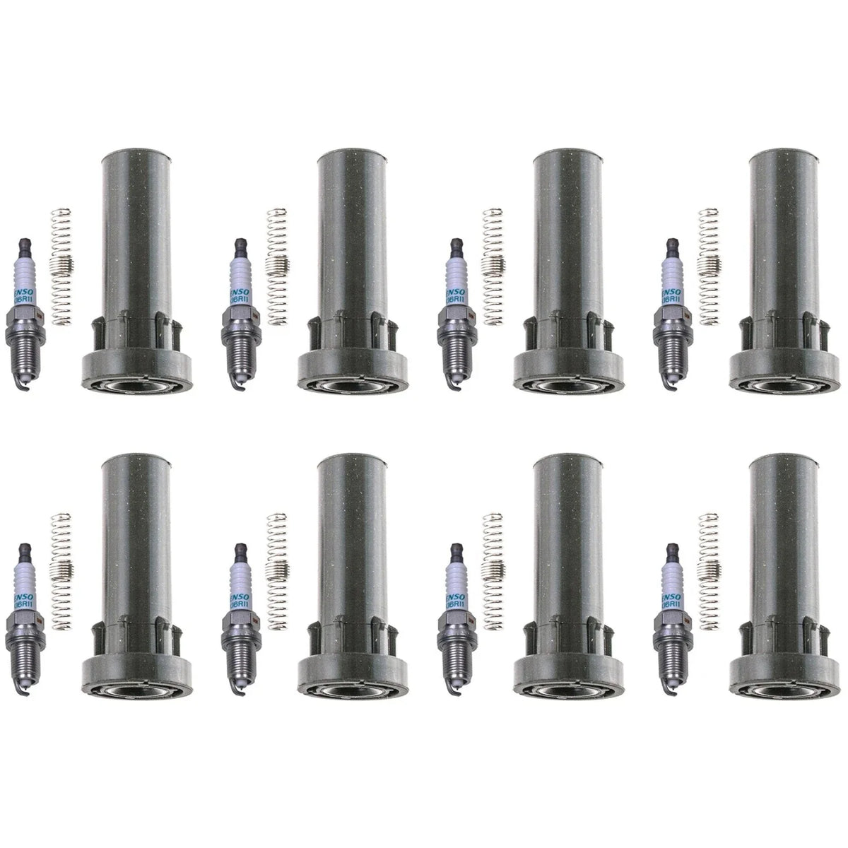 Set of 8 Denso Iridium Spark Plugs & Coil Boots for Dakota (2008)
