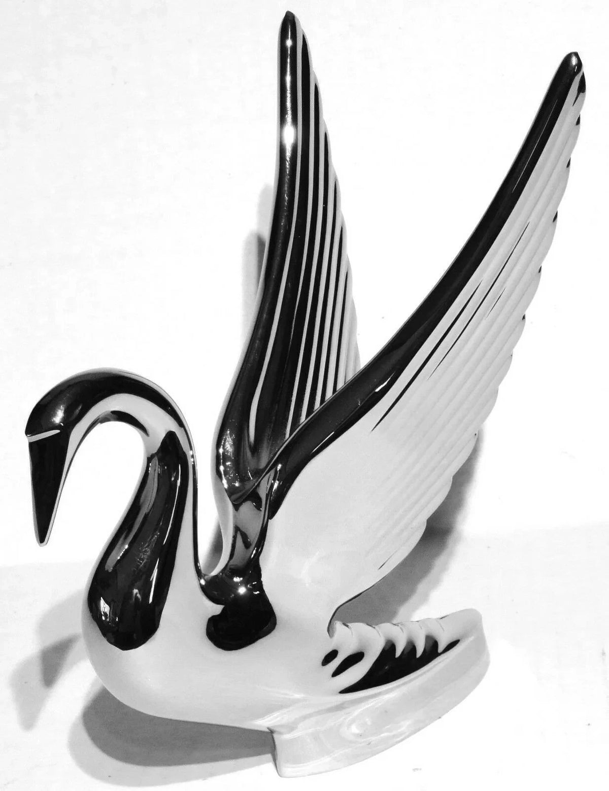 Swan Hood Ornament Pull for Flat Hoods Chrome 7.5" Tall (UP#72001)