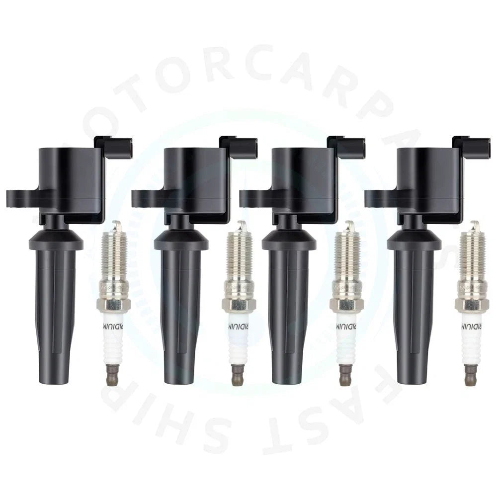 Set of 4 Ignition Coils & Spark Plugs for Ford Escape Mercury Mariner (2005–2008)
