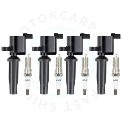 Set of 4 Ignition Coils & Spark Plugs for Ford Escape Mercury Mariner (2005–2008)