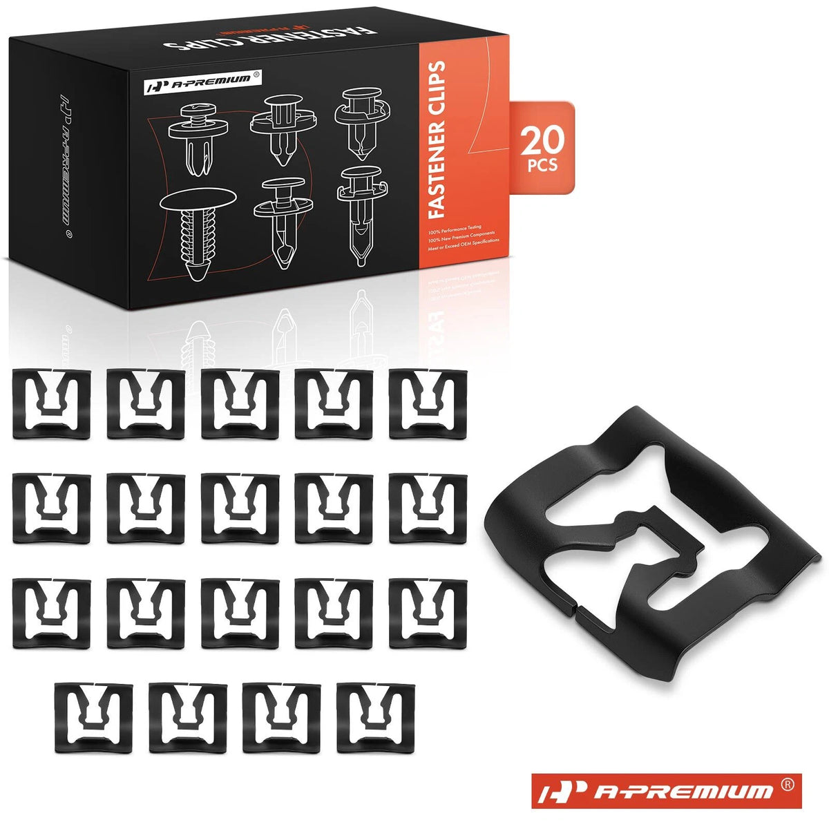 20Pcs Metal Windshield & Rear Window Trim Retainer Fasteners for Ford (C8AZ-63642413-A, C8AZ-63442413-A, D1AB-6542413-AB, D1AZ-6542413-B, 9882)