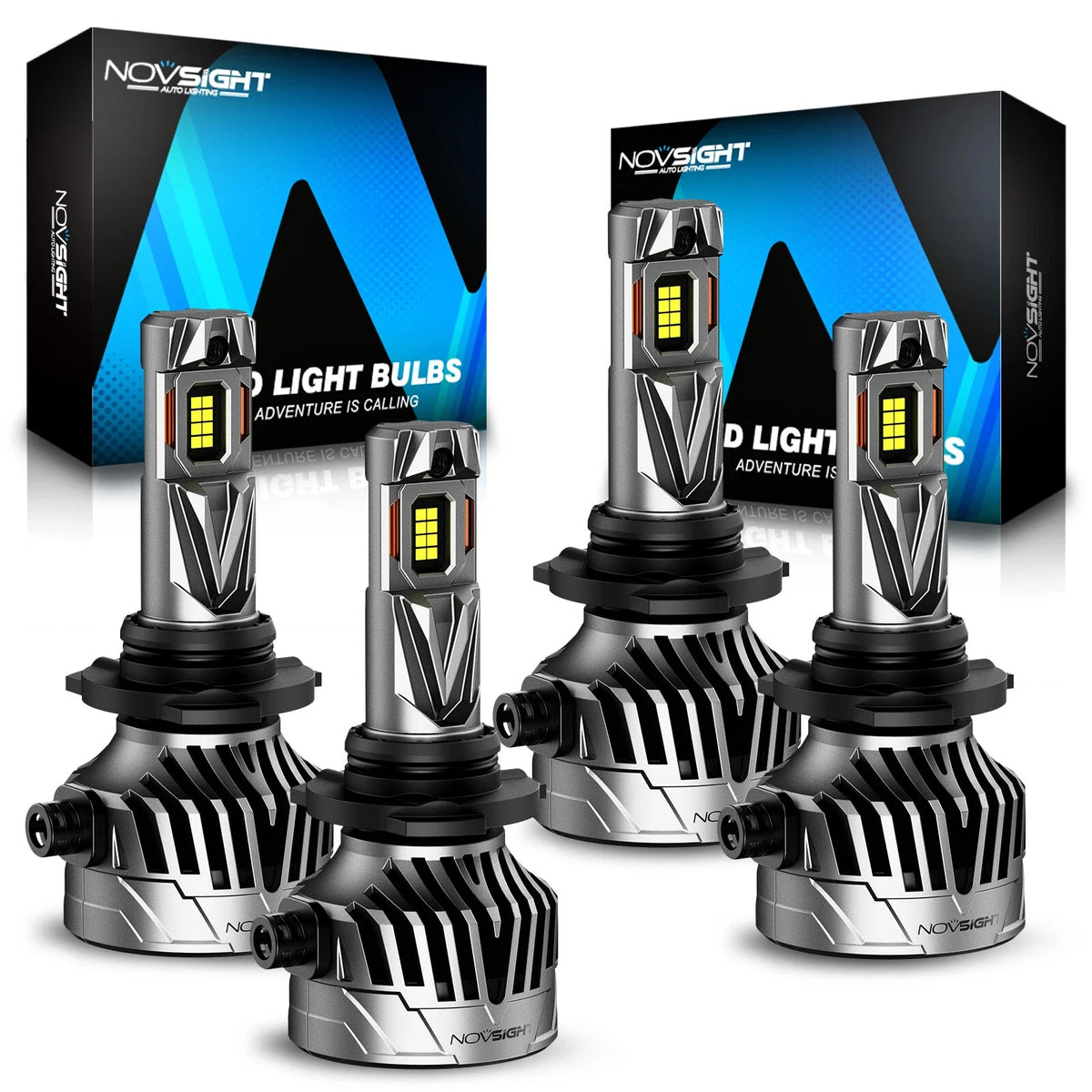 2X 9005/HB3 + 9006/HB4 LED Headlight Bulbs Kit for Vehicles