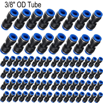 3/8" Push Fitting Quick Union Straight Connector for Air Pneumatic (10-50X)