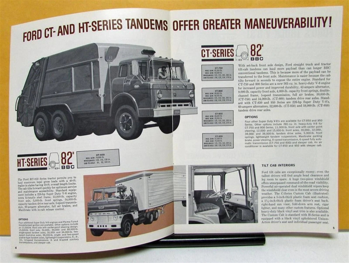 Gas Tandem Axle Truck Sales Brochure for Ford (1964)