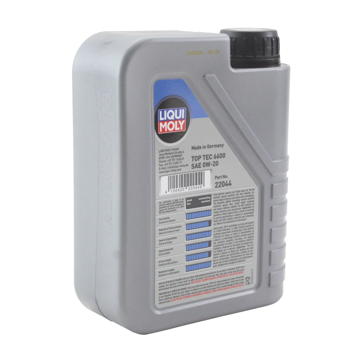 Liqui Moly Top Tec 6600 0W-20 Engine Motor Oil for