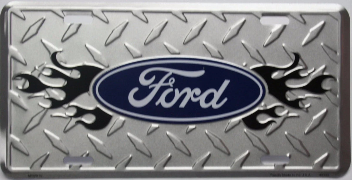 Ford Tough Tag Truck Emblem License Plate Logo Diamond Flame (Official)