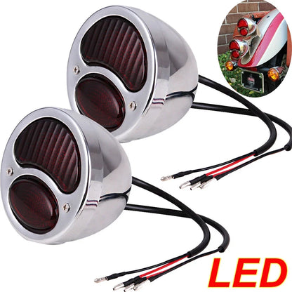 2X Red LED Brake Stop Tail Light for Cafe Racer Model A (1928–1931)