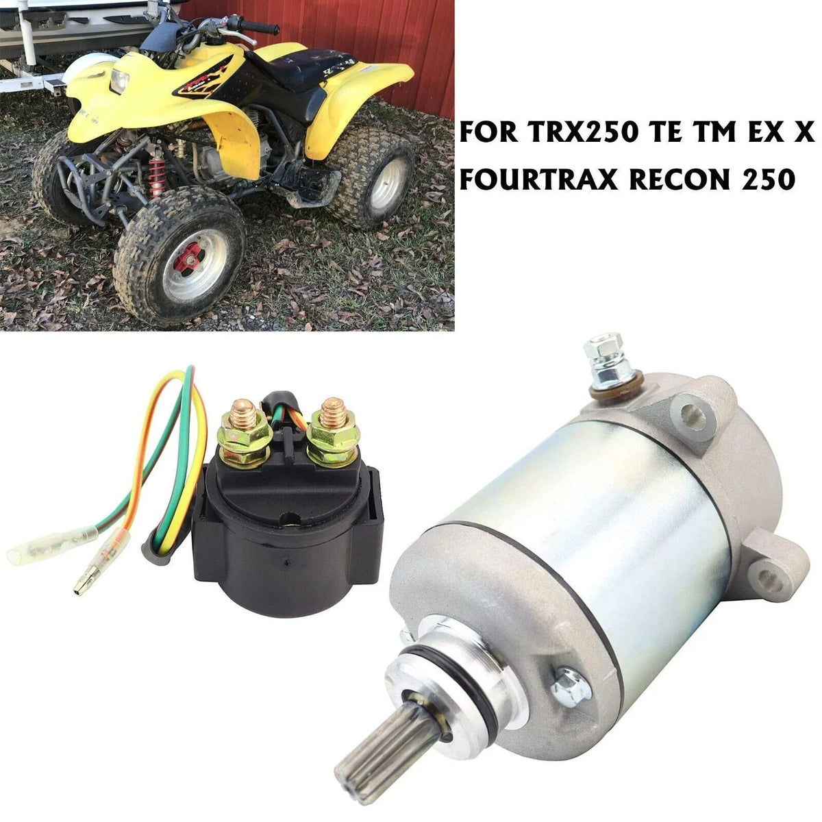 Starter for Honda TRX250EX Sportrax (2001–2008) with Relay