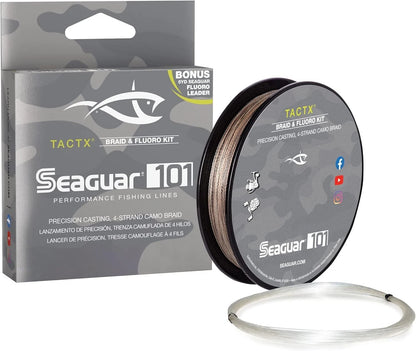 20lb Braided Fishing Line & Fluoro Kit for TactX Camo (150yds)