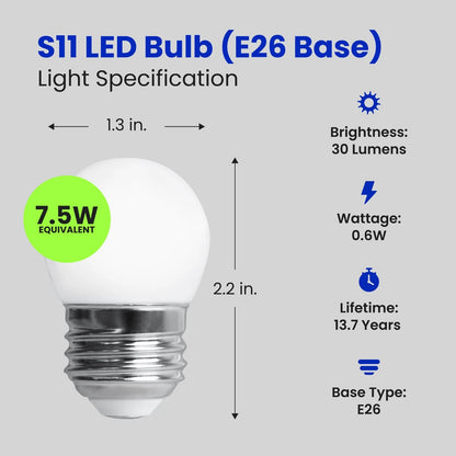 6 Count LED Bulbs for Feit Electric BP71/2S/W/LED/6 (2700k Soft White)