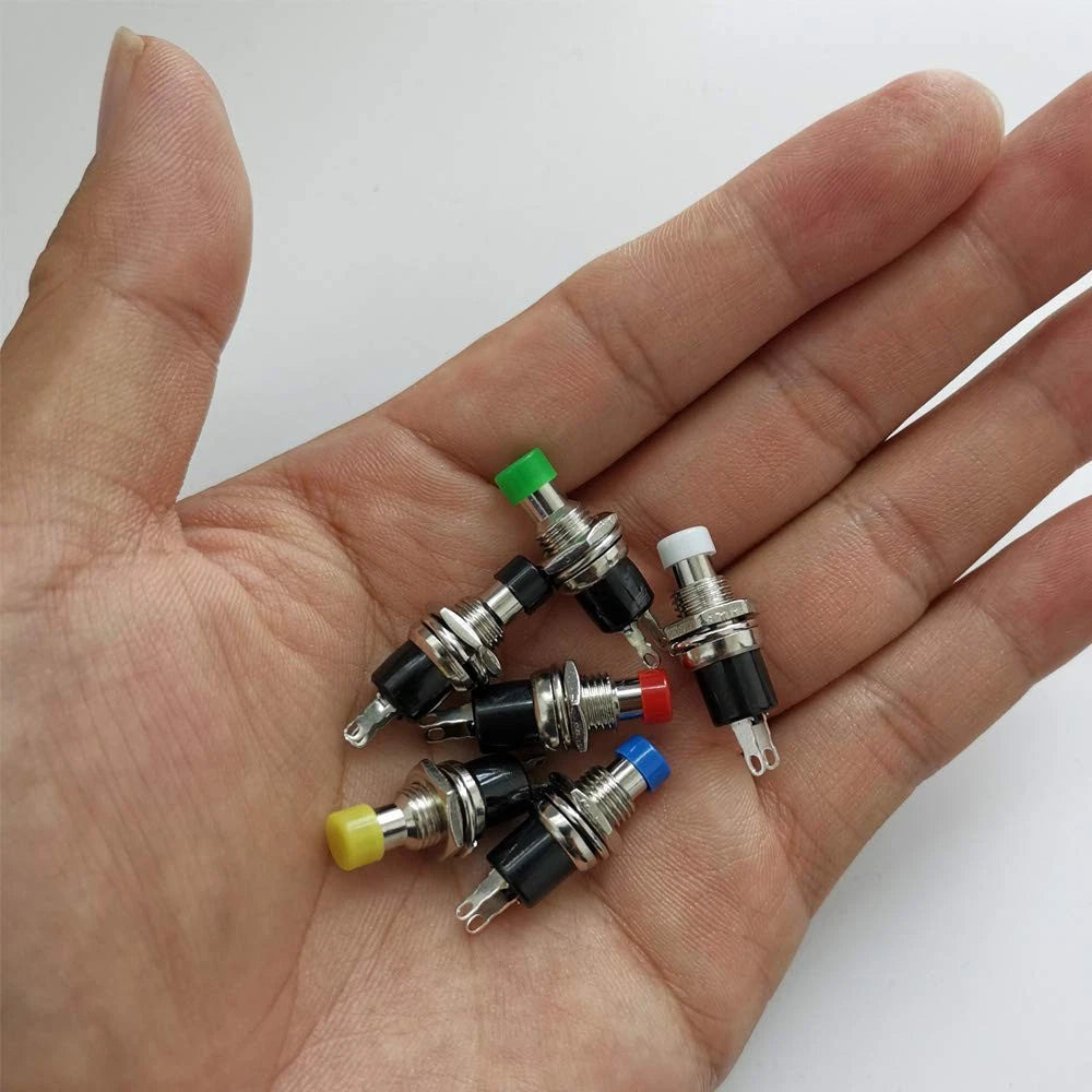 24pcs 7mm Mini Momentary Push Button Switch - Mixed Colors