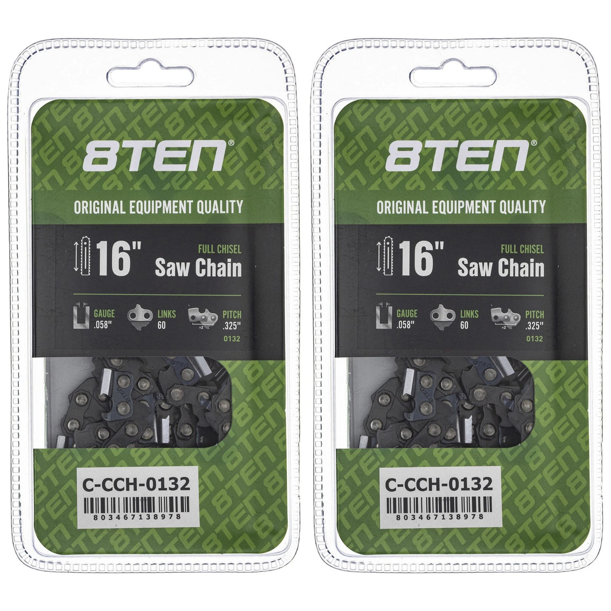2X Full Chisel Chainsaw Chain 14 Inch .058 .325 60DL for Blue Max 52207