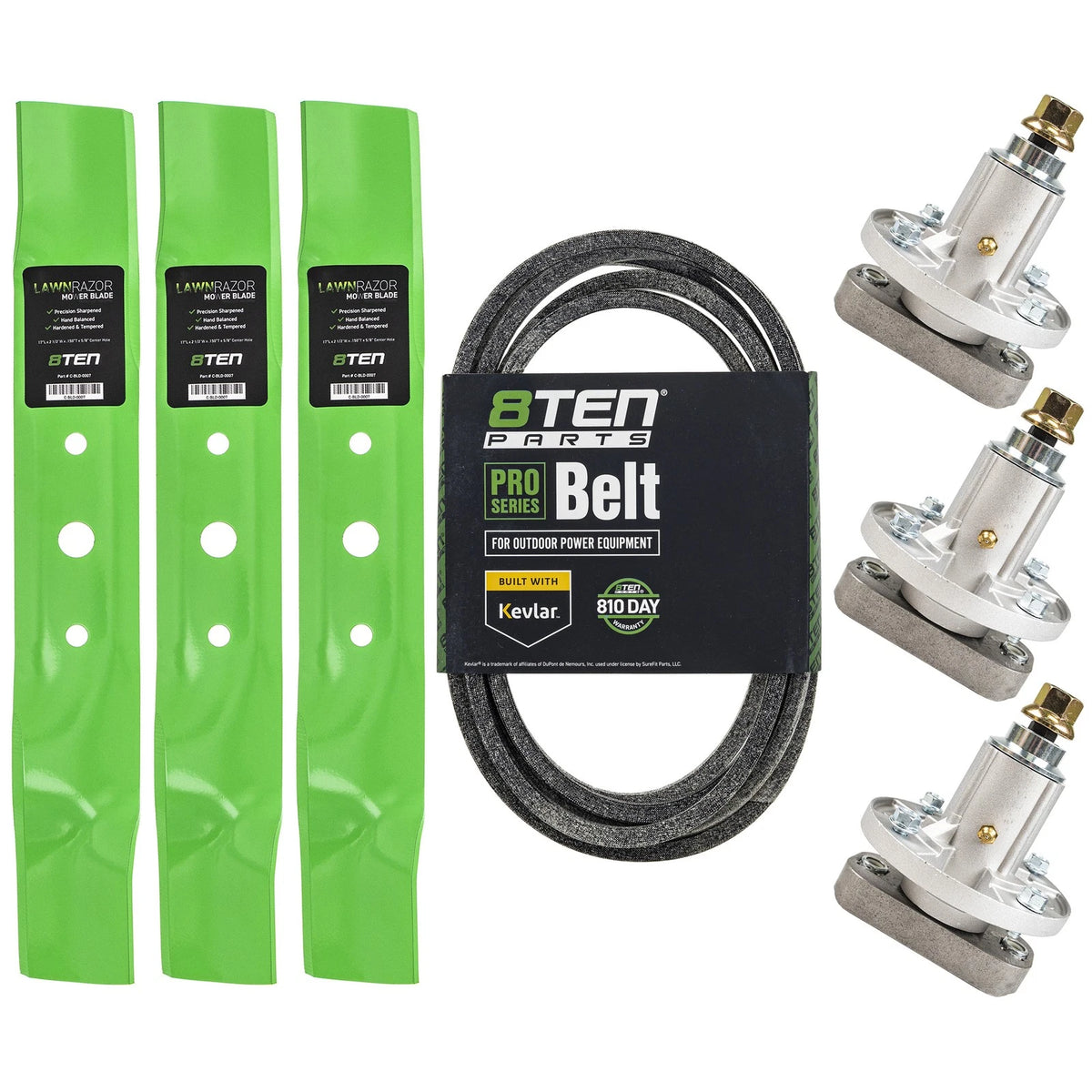 Blade Spindle Screw Belt Kit for John Deere L120 L130 (GX20305, GY20571, GX22456, GY20785)