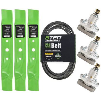Blade Spindle Screw Belt Kit for John Deere L120 L130 (GX20305, GY20571, GX22456, GY20785)