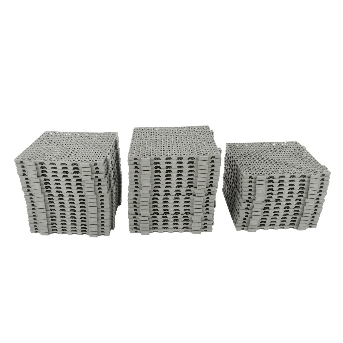 Set of 55 Gray 12" x 12" PVC Interlocking Drainage Floor Tiles