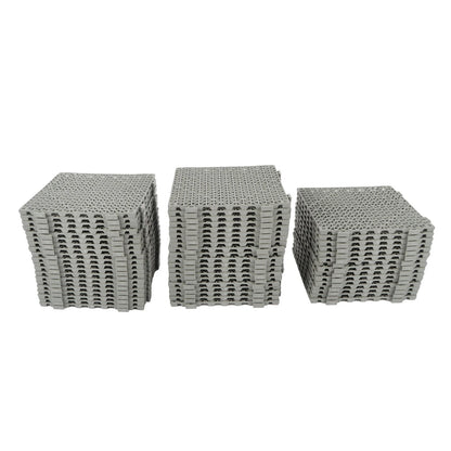 Set of 55 Gray 12" x 12" PVC Interlocking Drainage Floor Tiles