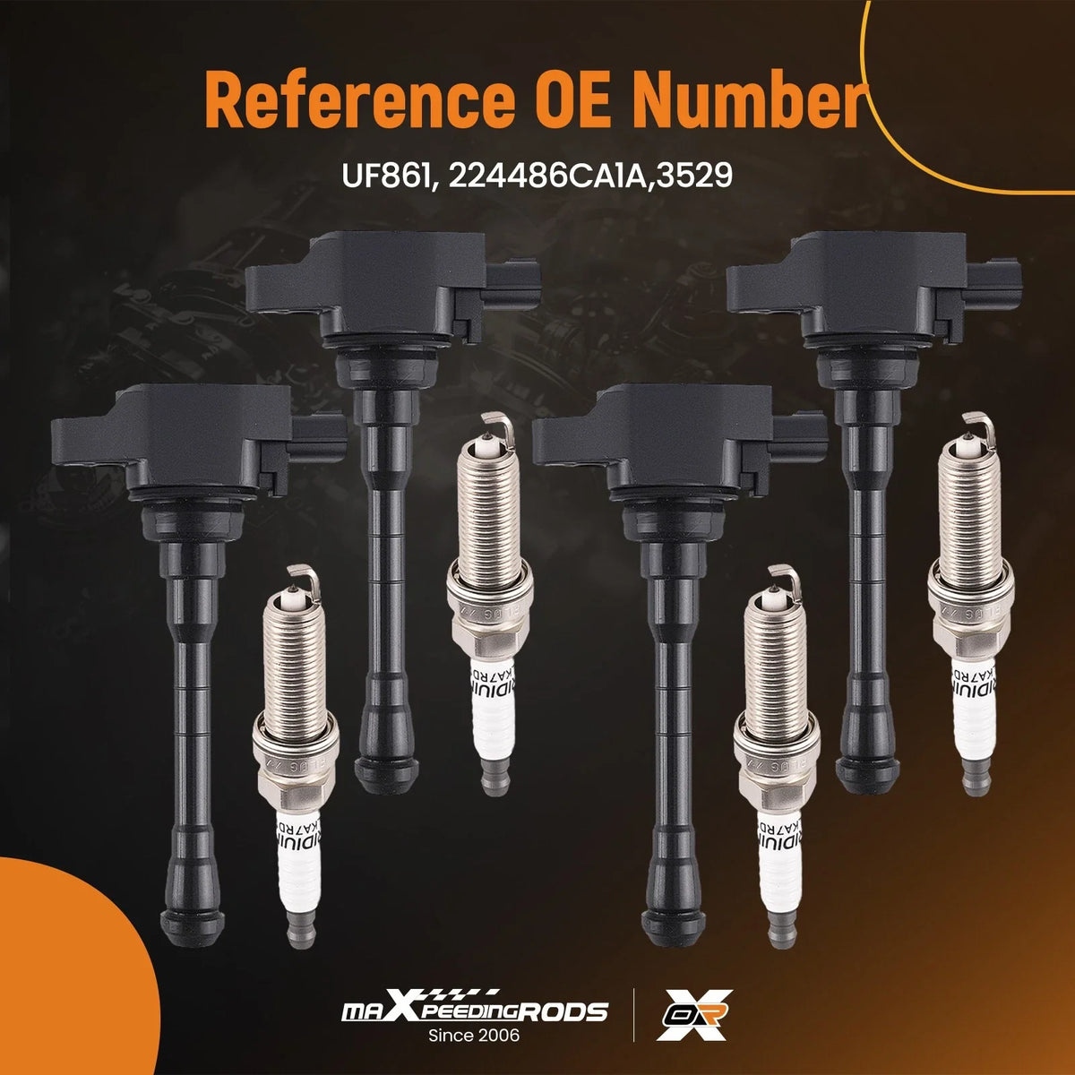 4x Ignition Coil and Spark Plug for Nissan Altima and Rogue 2.5L (2019–2021)