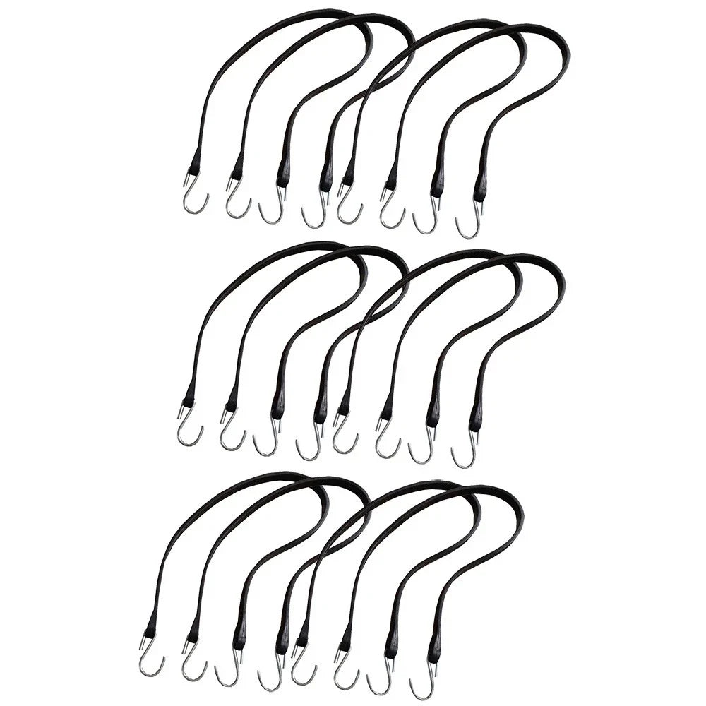 12pc Rubber Bungee Tie Down Straps with S Hooks for Trucks (31")