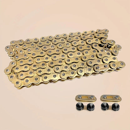 Gold 420 X-Ring Chain 130 Links for Honda Motorcycle (40540-KSE-003, 40530-GBF-B01)