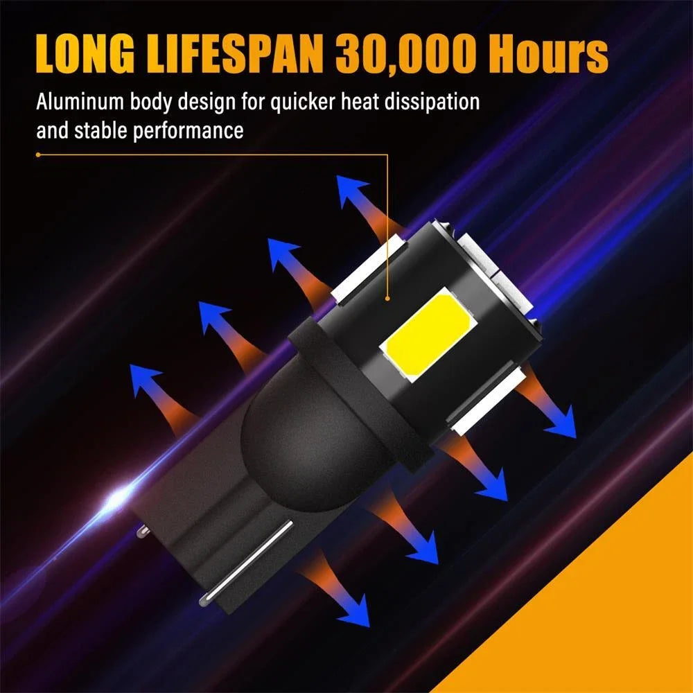 10X T10 LED License Plate Light Bulbs 168 2825 194 W5W for Universal Vehicles