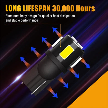10X T10 LED License Plate Light Bulbs 168 2825 194 W5W for Universal Vehicles