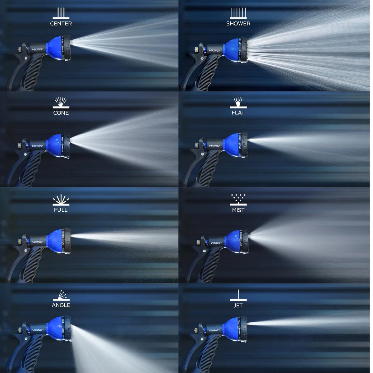 Adjustable Heavy Duty Hose Nozzle with 8 Spray Patterns