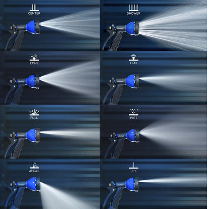 Adjustable Heavy Duty Hose Nozzle with 8 Spray Patterns