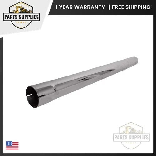 3-1/2" X 48" Straight Chrome Exhaust Pipe Universal