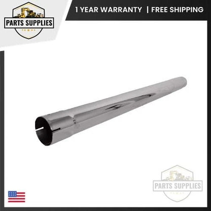 3-1/2" X 48" Straight Chrome Exhaust Pipe Universal