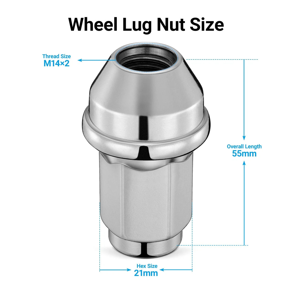 Chrome 14x2 Lug Nuts for Ford F-150 (2003–2014)