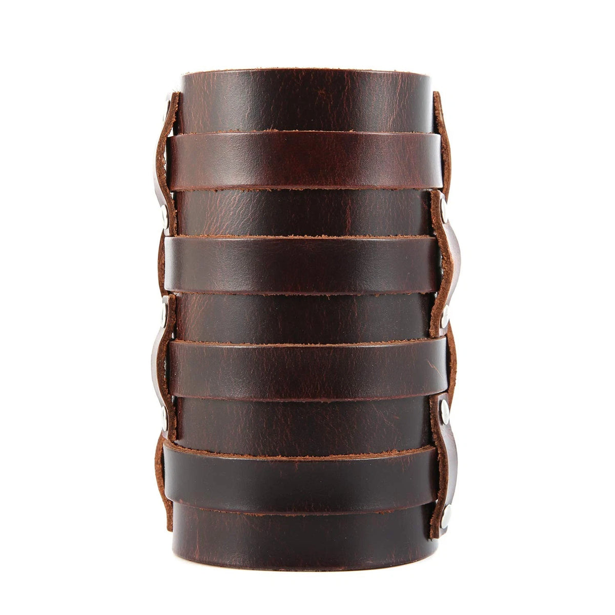 Leather Wide Triple Strap Cuff Wrap Gauntlet for HZMAN (9.5in - 7.5in)