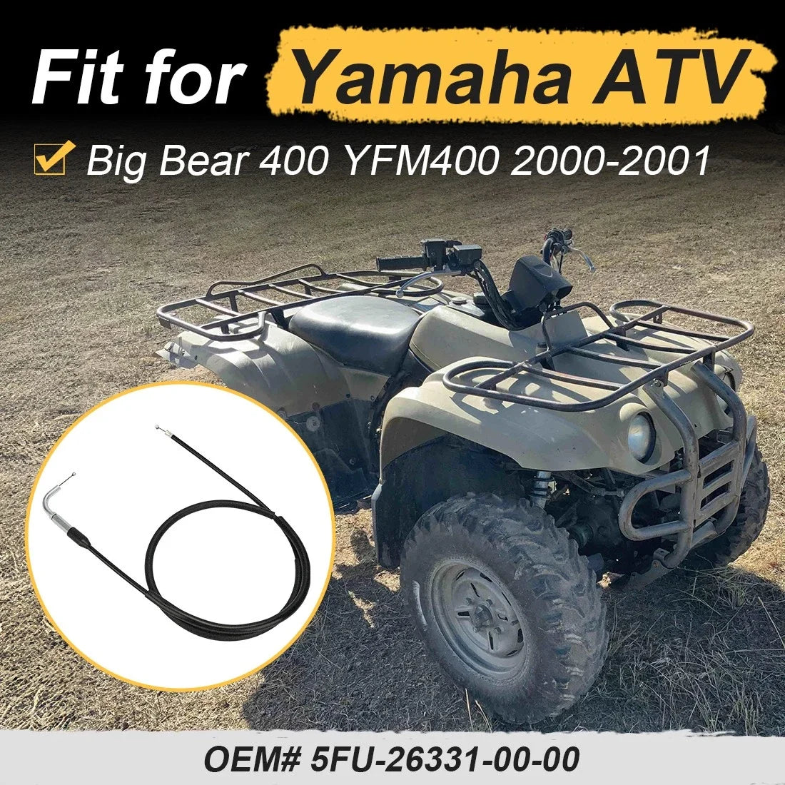 Choke Starter Cable 5FU-26331-00-00 for Yamaha Big Bear 400 (2000–2001)