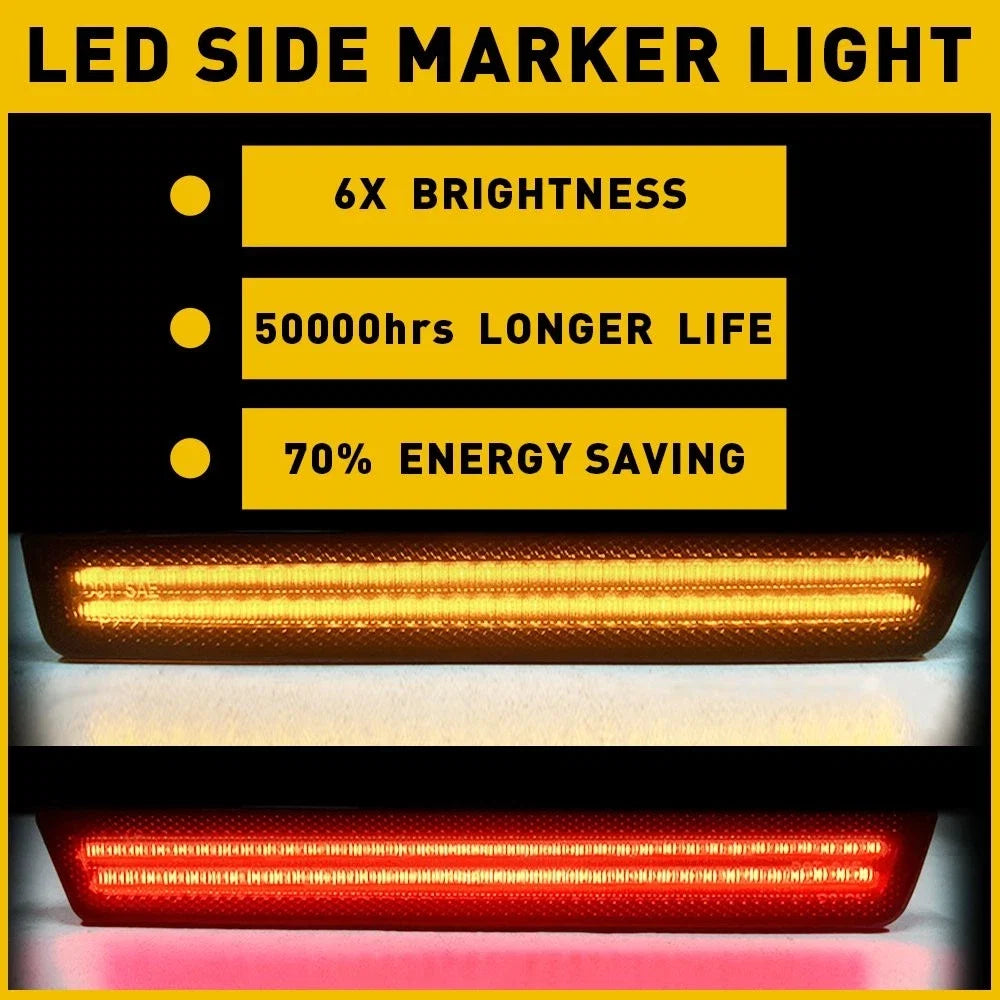 LED Side Marker Lights for Dodge Challenger (2015–2022) Amber Red V
