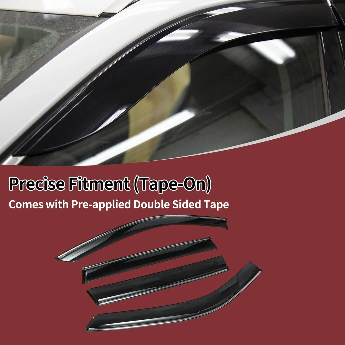 Set of 4 Window Deflectors for Honda CR-V (2023–2024) Side Vent Visors Black