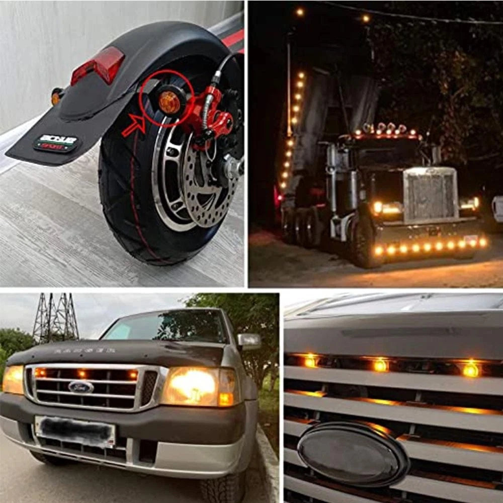 20X 3/4" Dual Function LED Strobe Marker Lights 12V 24V