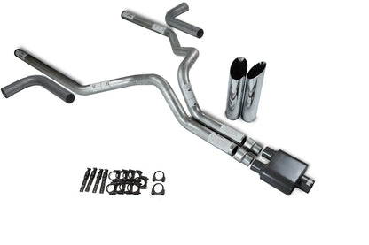 3" Dual Exhaust Kit for Ford F-150 (1998–2003) 1 Chamber Muffler Slash Tips