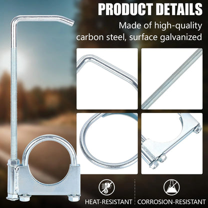 2X 4" Universal Exhaust Clamp with Hanger for Heavy-Duty Applications