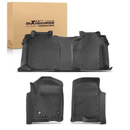 3X Floor Mats Liners Kit for Chevy Silverado 1500 Crew Cab (2019–2025) TPE