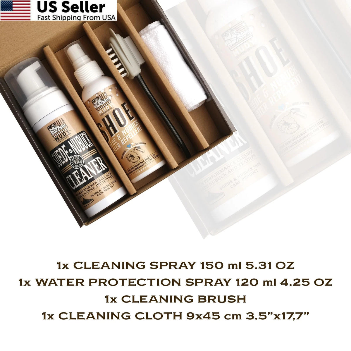 Suede Shoe Cleaner for Nubuck and Water Repellent (Transparent)