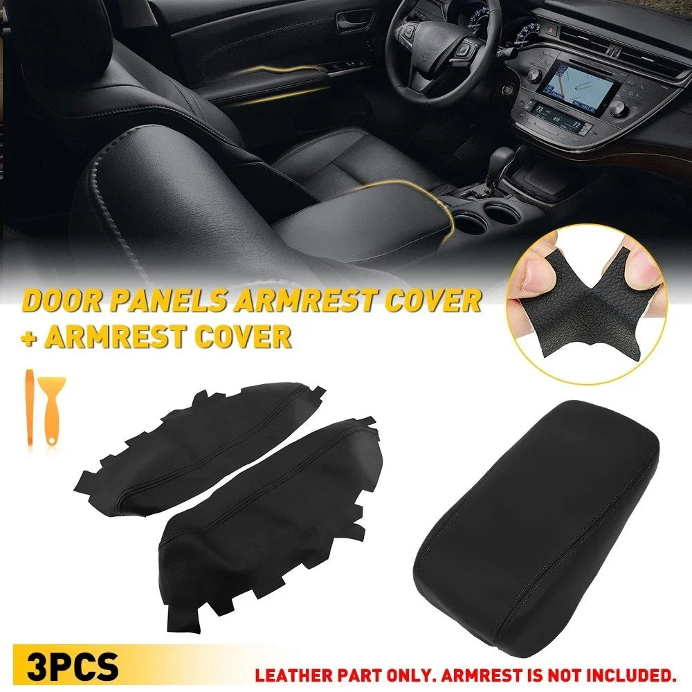 Console Lid Armrest & Door Panel Cover for Toyota Avalon (2013–2018) Black EXV