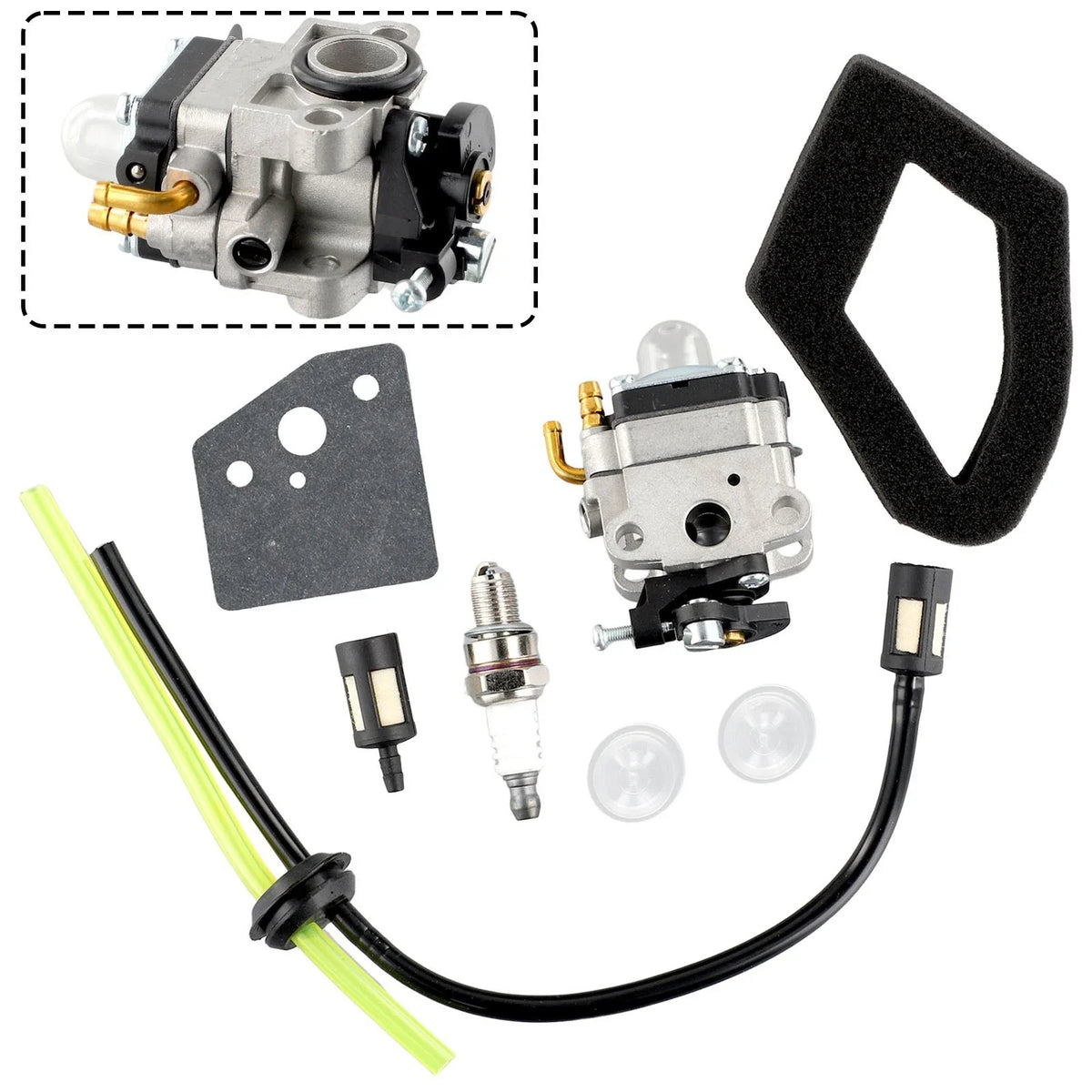 Carburetor Fuel Line Air Filter Kit for Honda GX22 GX31 FG100 UMK431 (N/A)