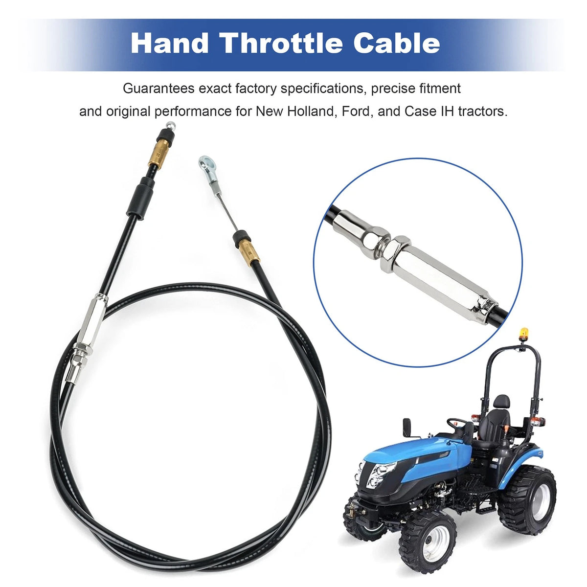 Hand Throttle Cable 40.74" for New Holland Boomer 4055 4060 TC48DA (SBA312070200)