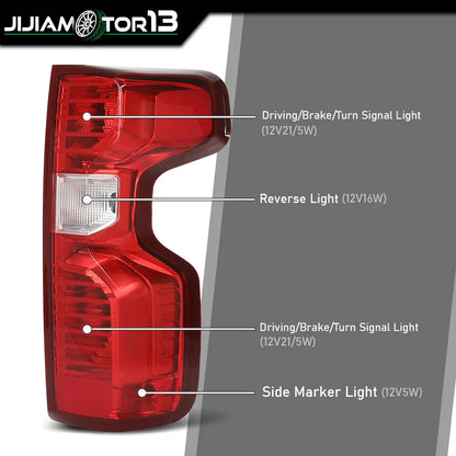 Set of 2 Rear Tail Light Brake Lamps for Chevy Silverado 1500 2500 (2019–2021) J-02RLA4554A, 84554656, 84554657