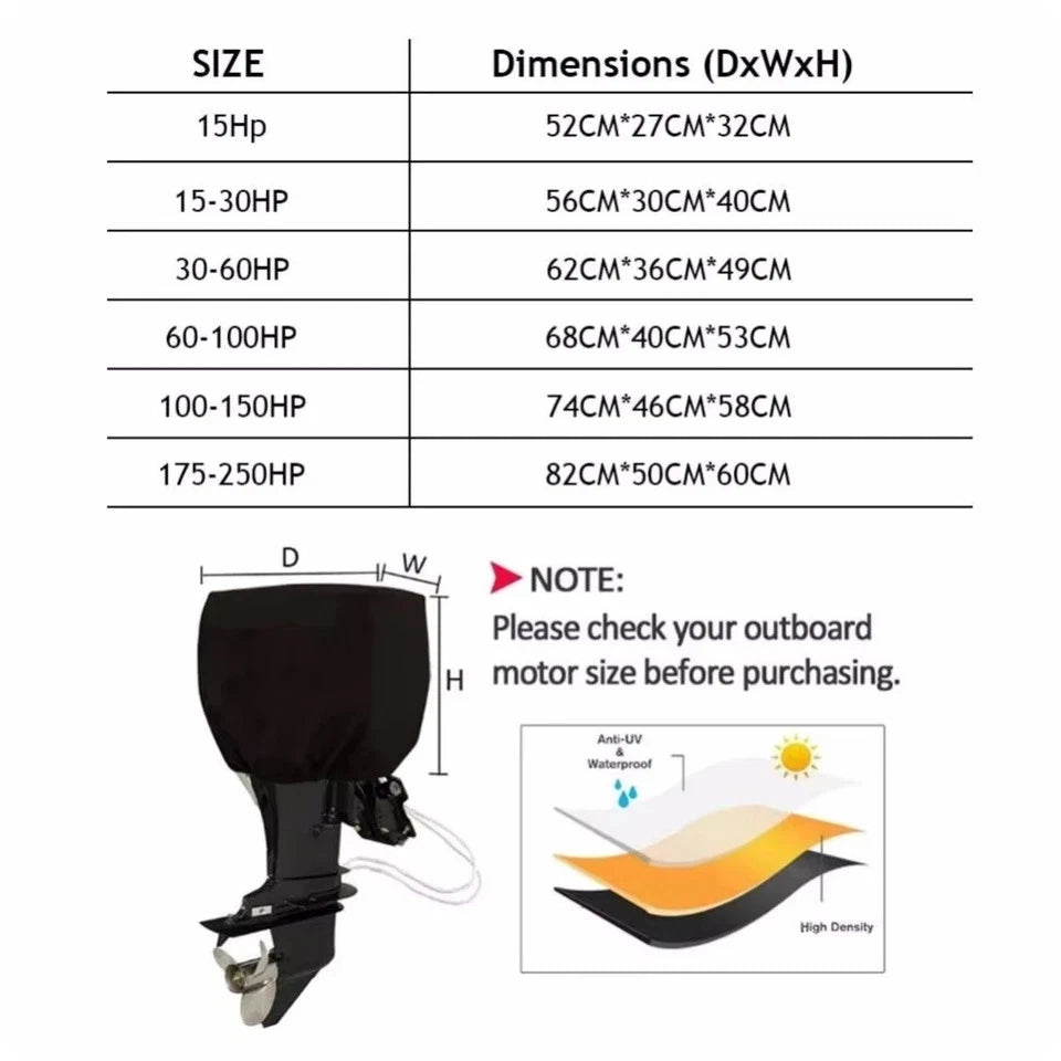Outboard Motor Cover for Tohatsu Nissan 0-30 HP (H002) Waterproof