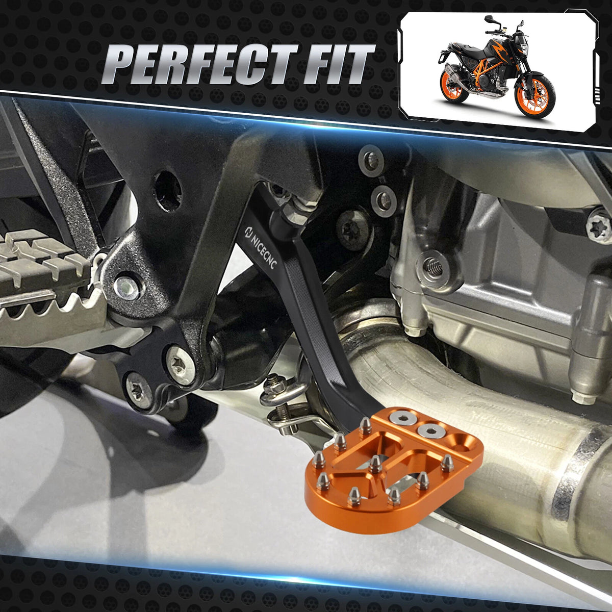 Rear Brake Pedal Lever with Pad for KTM 790 Adventure/R (2019–2024)