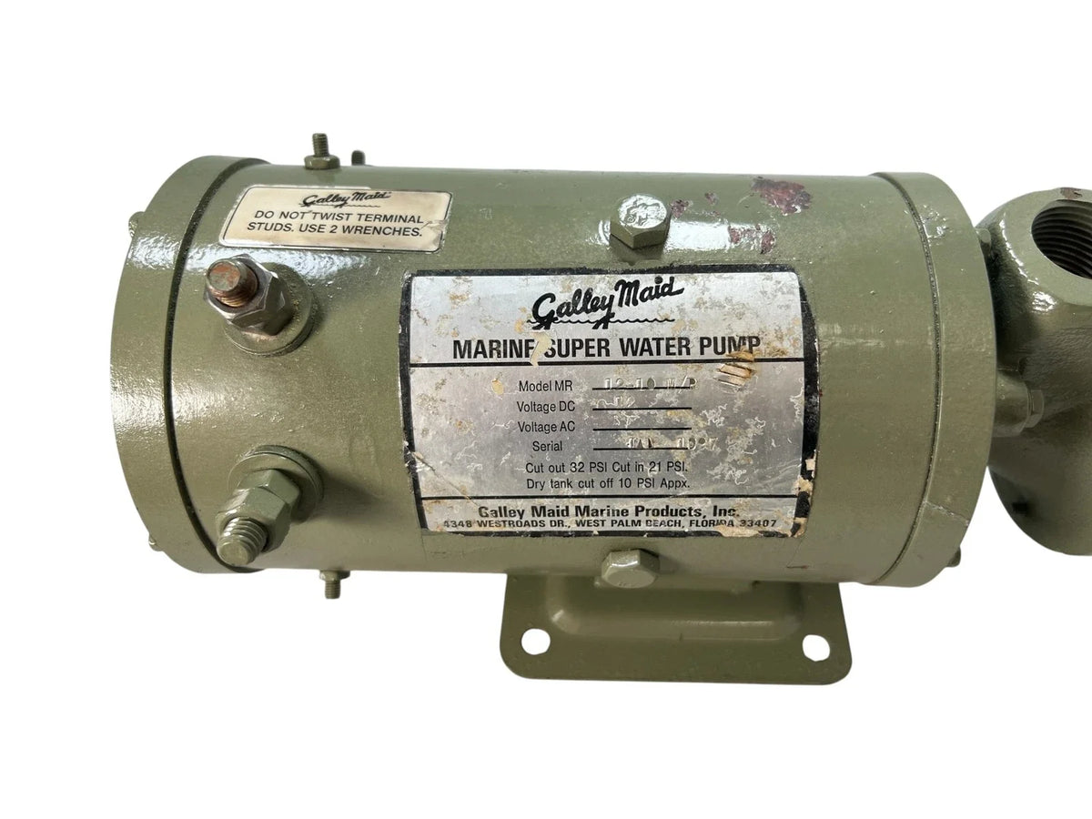 Galley Maid Water Pressure System Pump 10 GPM 12V MR Series (Rebuilt)