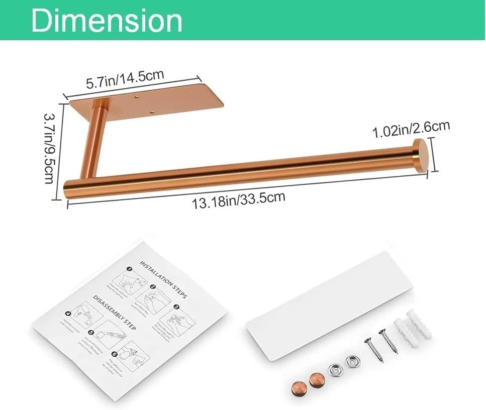Premium Paper Towel Holder for Kitchen (Under Cabinet)