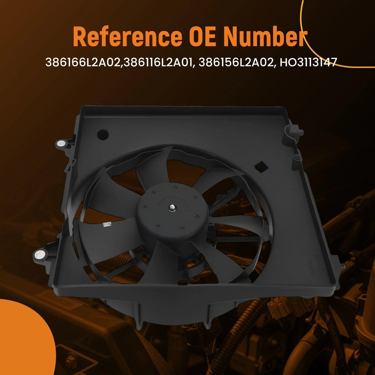 Cooling Fan Assembly w/ Shroud Right for Honda Insight (2019–2022) 386166L2A02