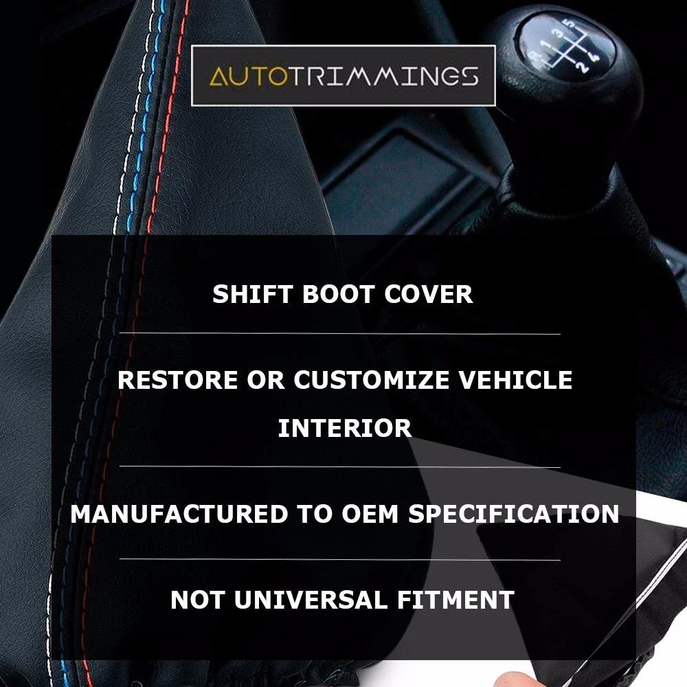 Manual and E Brake Boot for Mustang (1999–2004) - Carbon Fiber Vinyl, White Stitch
