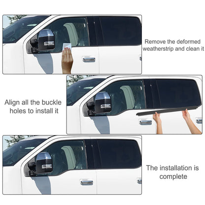 Set of 2 Door Window Belt Weatherstrip for Ford F-250 (1999–2016)